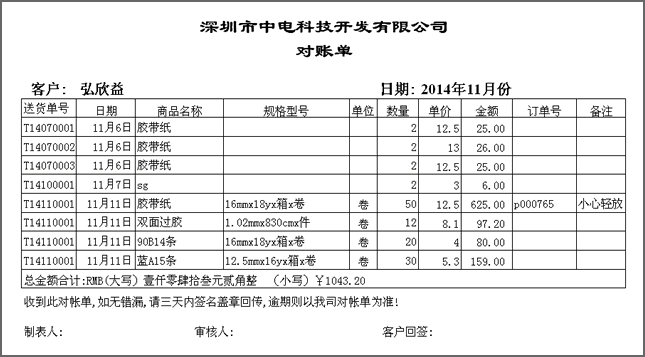 中電送貨單管理查詢打印系統(tǒng)